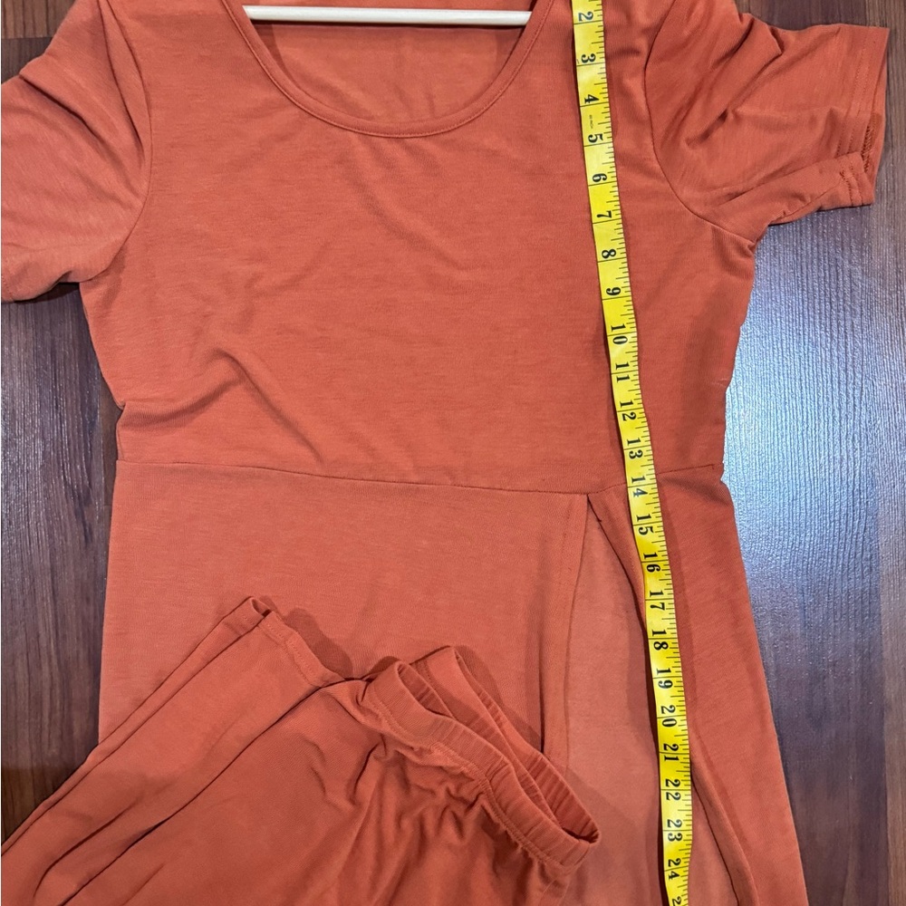 A Classy Chic Boutique Orange Short Sleeve Pajama Set - Picture 12 of 13